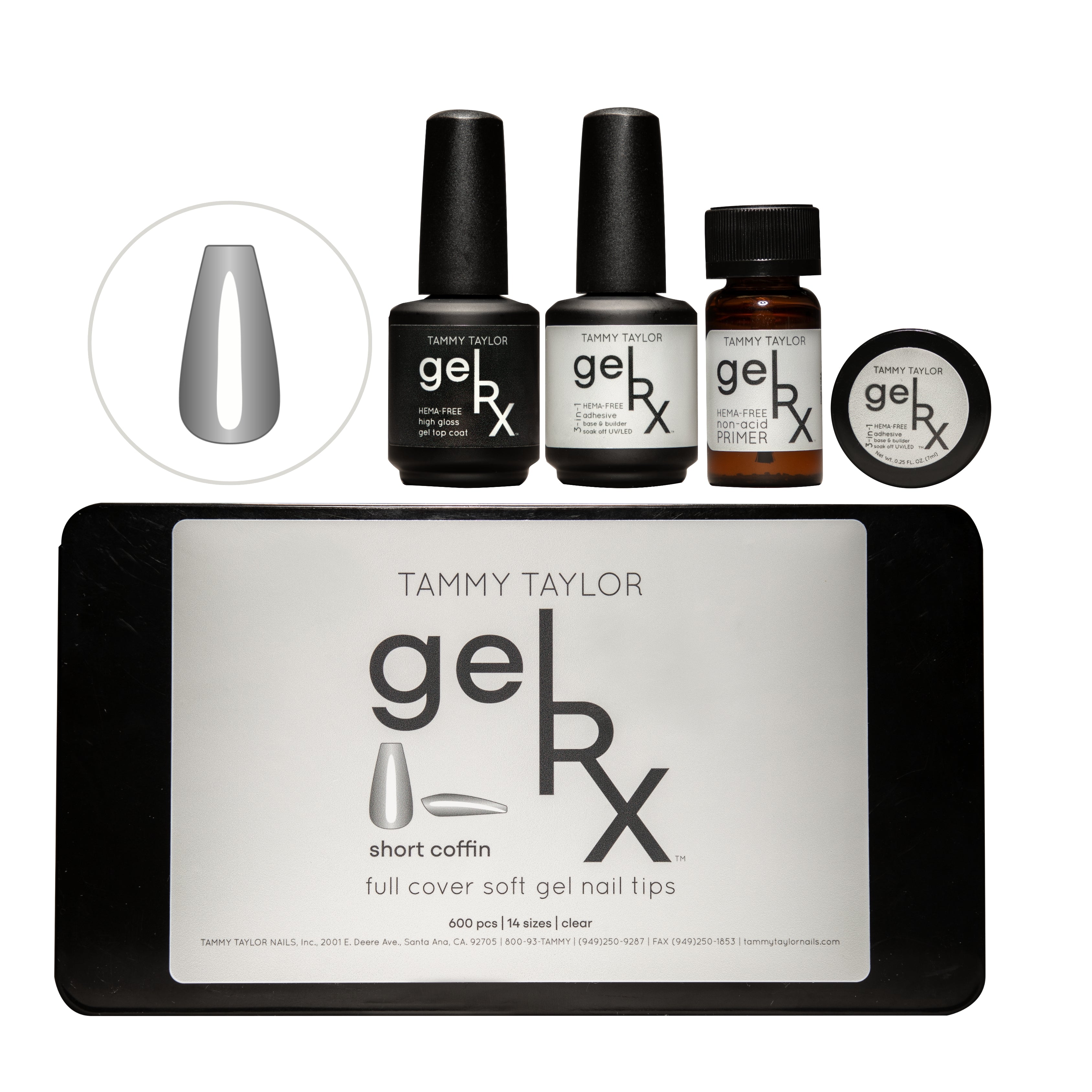 gelrx Starter Kit with Soft Gel Full Coverage Nail Tips