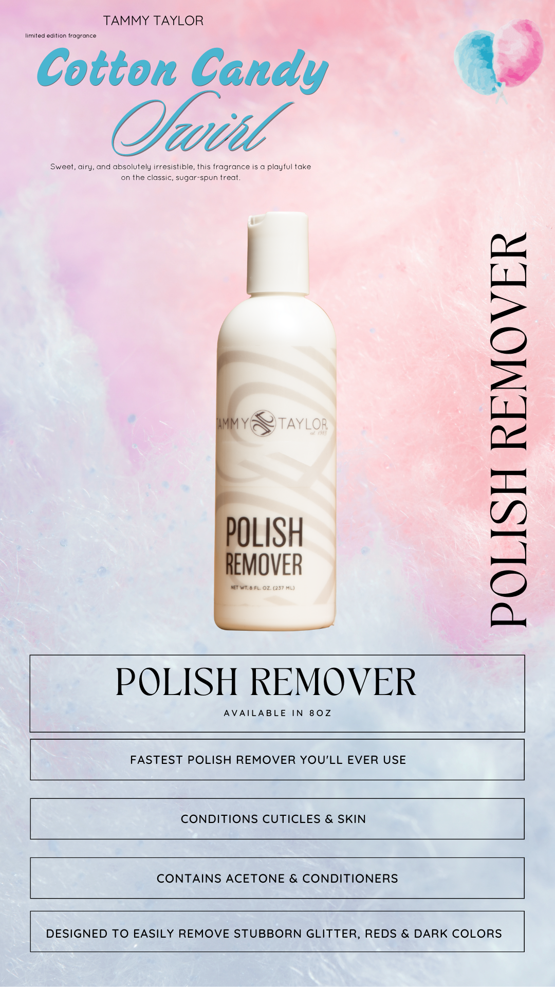 Cotton Candy Swirl Polish Remover