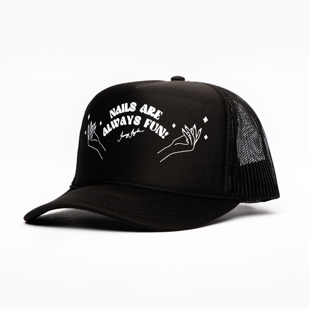 "Nails Are Always Fun" Limited Edition Black Trucker Hat