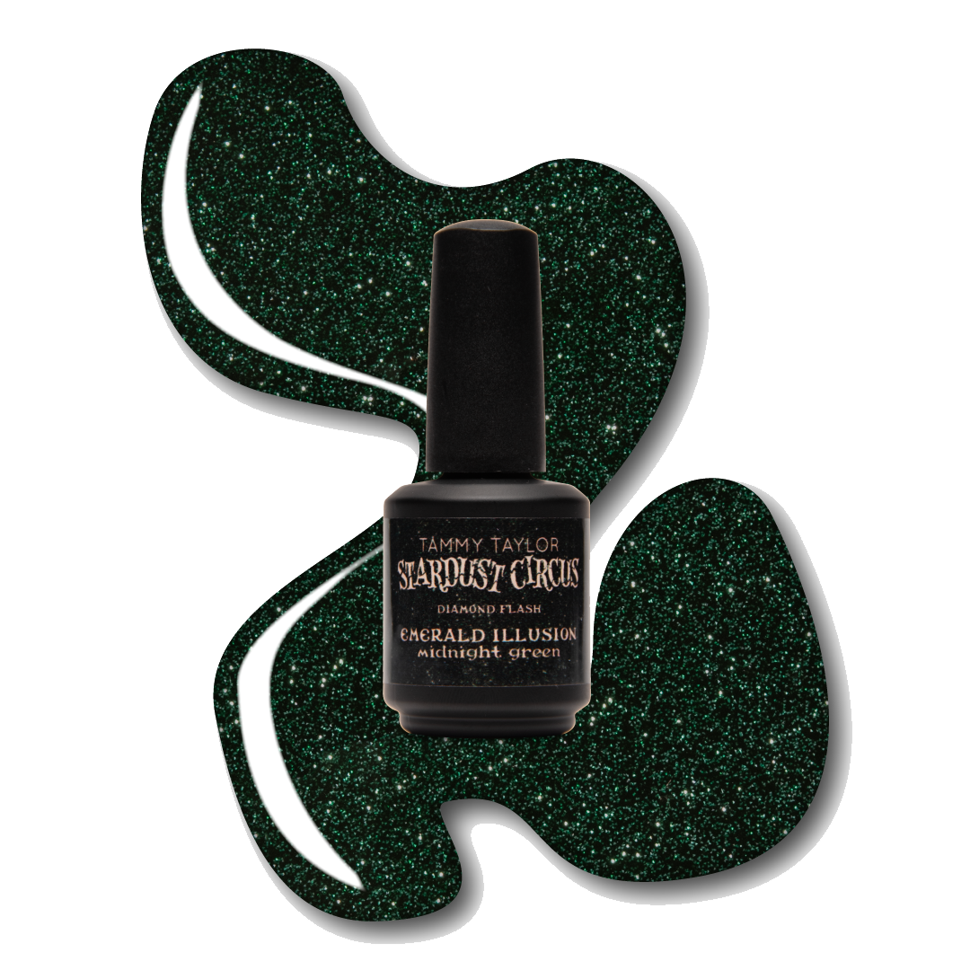 Tammy-Taylor-Stardust-Circus-Collection-Bottle-and-Swatch-20250828-Gel-Emerald-Illusion_4662cbe1-a298-4936-b483-0c2125788a29.png