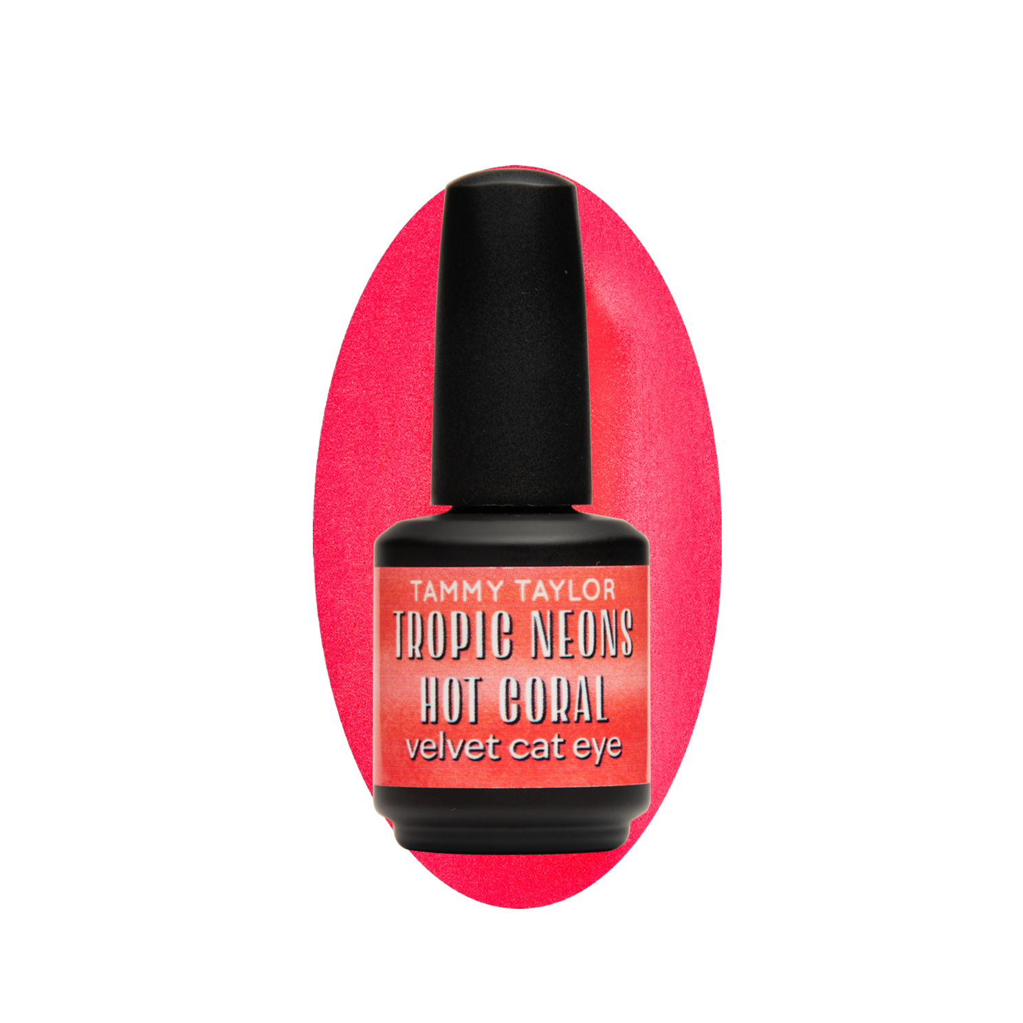 Hot Coral Velvet Cat Eye