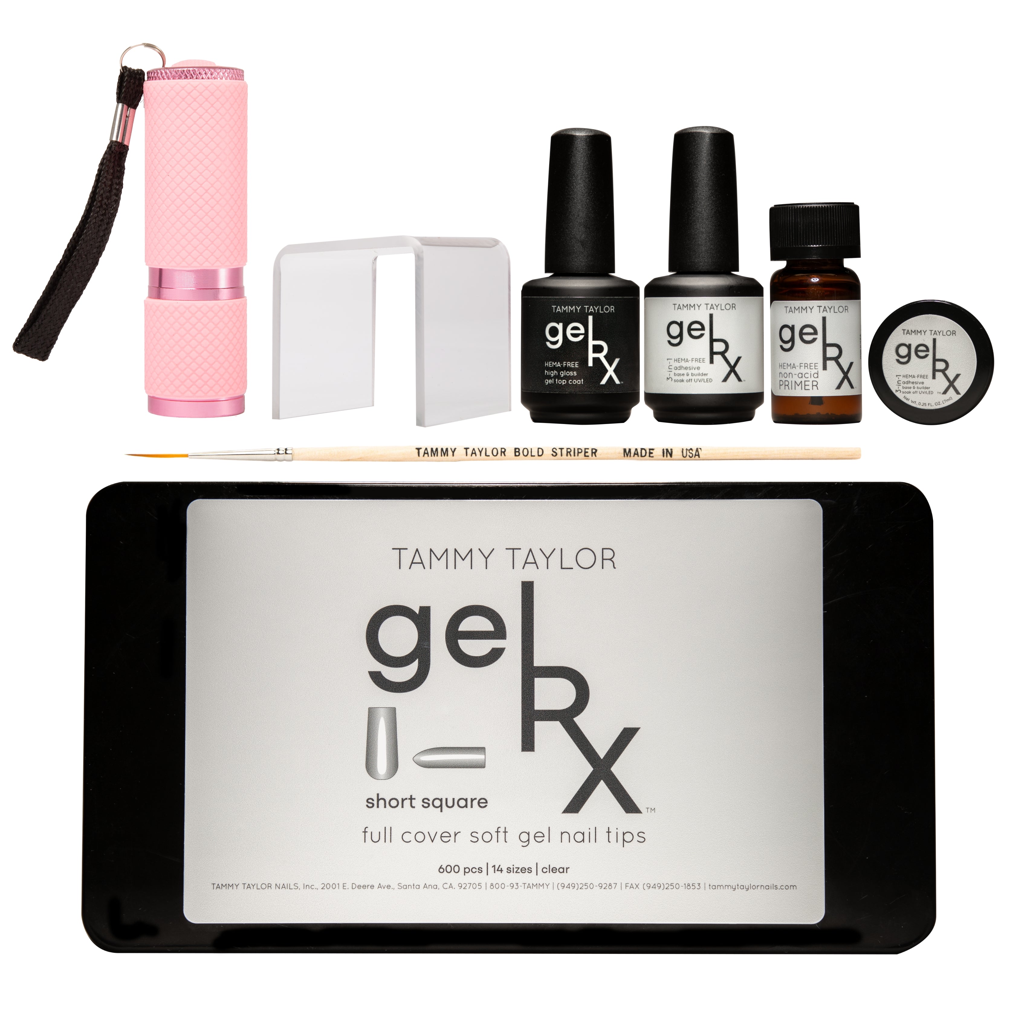 gelRX Starter Kit with Tips, Plexy Stand, Freeze Frame Light and Bold Striper