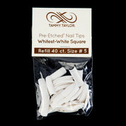 (Pre-Etched) Whitest White Square Tips *Refill Package*