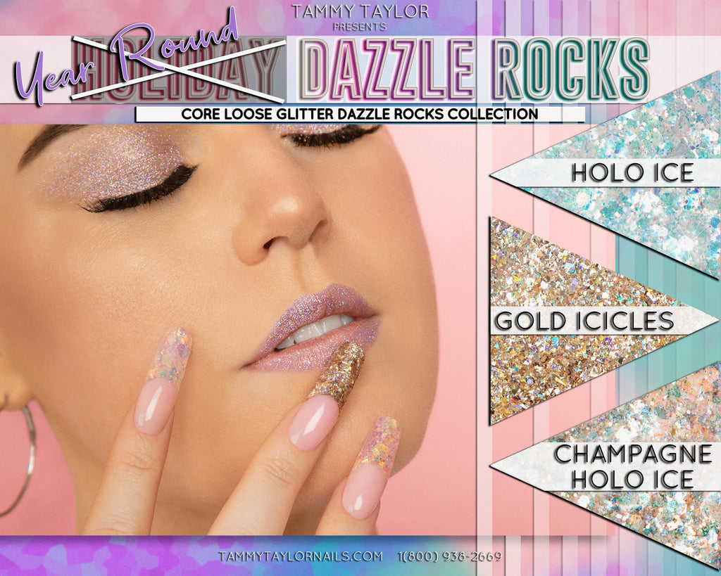 Champagne Holo Ice Loose Glitter Dazzle Rocks