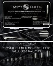 Crystal Clear Almond Stiletto Well-less Nail Tips