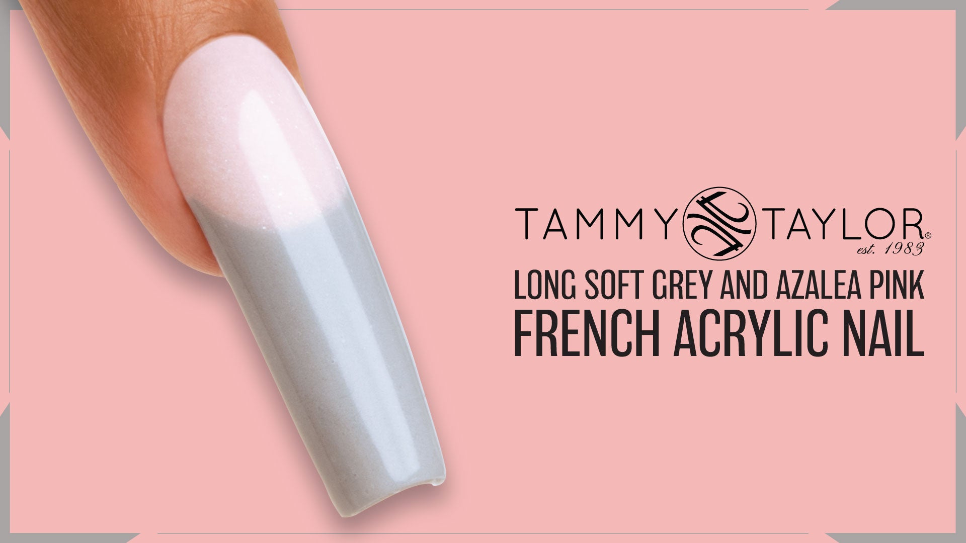 Long Soft Grey and Azalea Pink French Acrylic Nail Bundle
